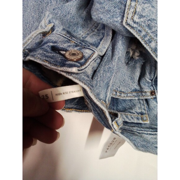 Women's Pacsun Distressed Jeans Size 25 High Rise Straight - Picture 6 of 15